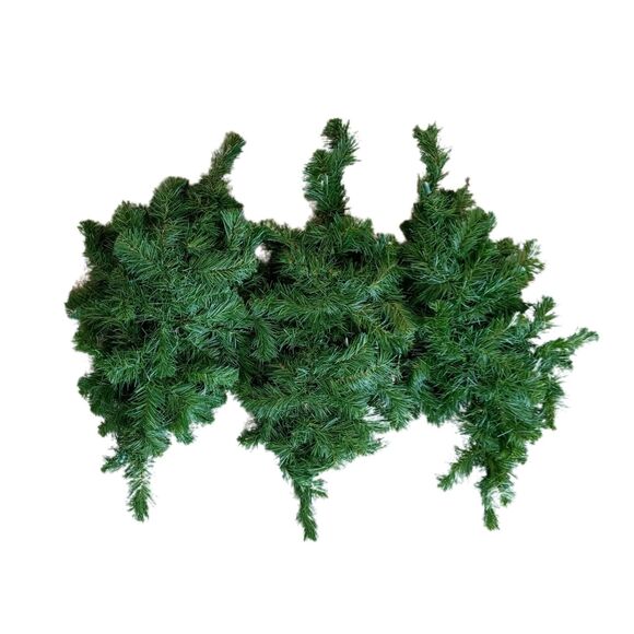 Vintage Christmas Swags Faux Pine Greenery Pink Gold Poinsettia Plaid Bow Lot 3 - Picture 7 of 8